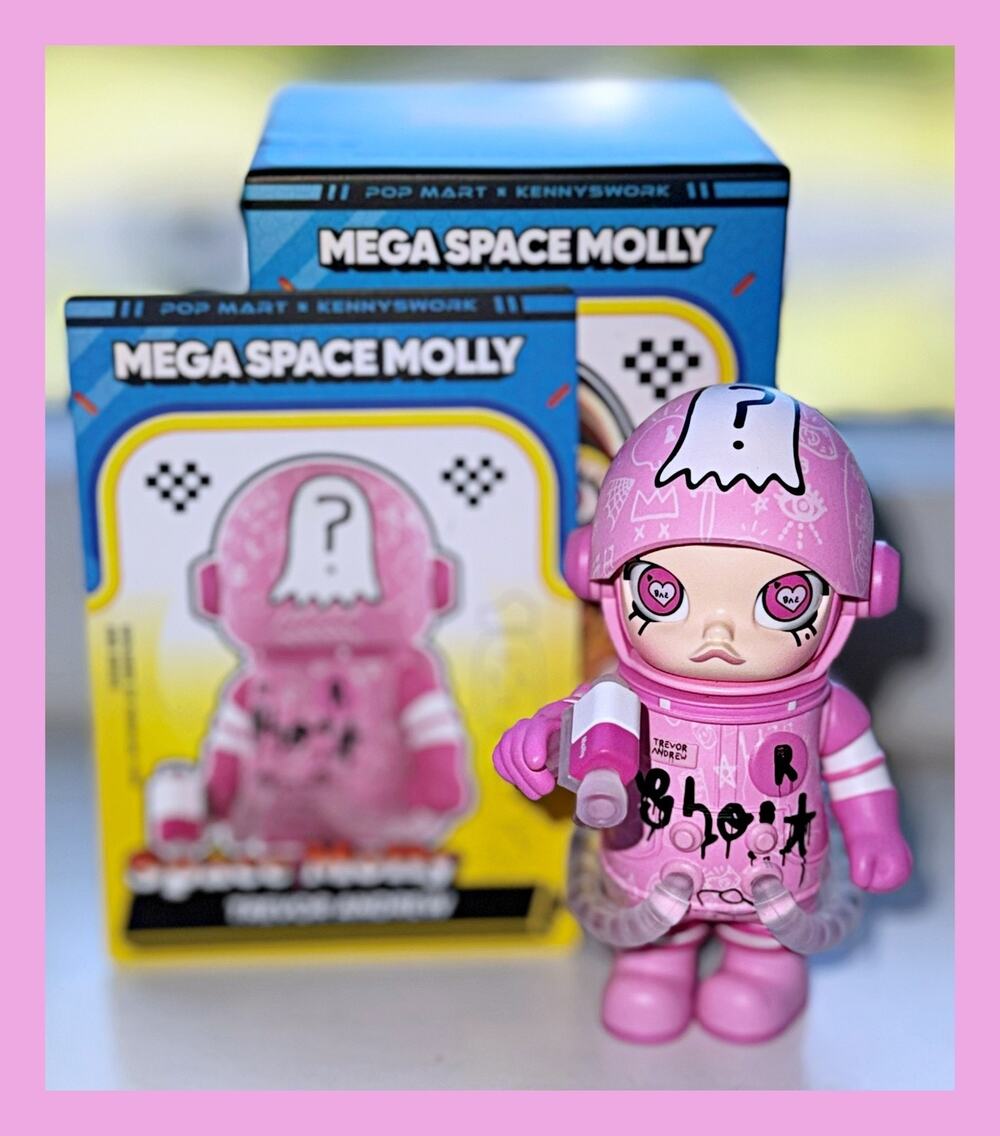 POP MART 100% Mega Space Molly Trevor Andrew Labubu Toy Figure Collect